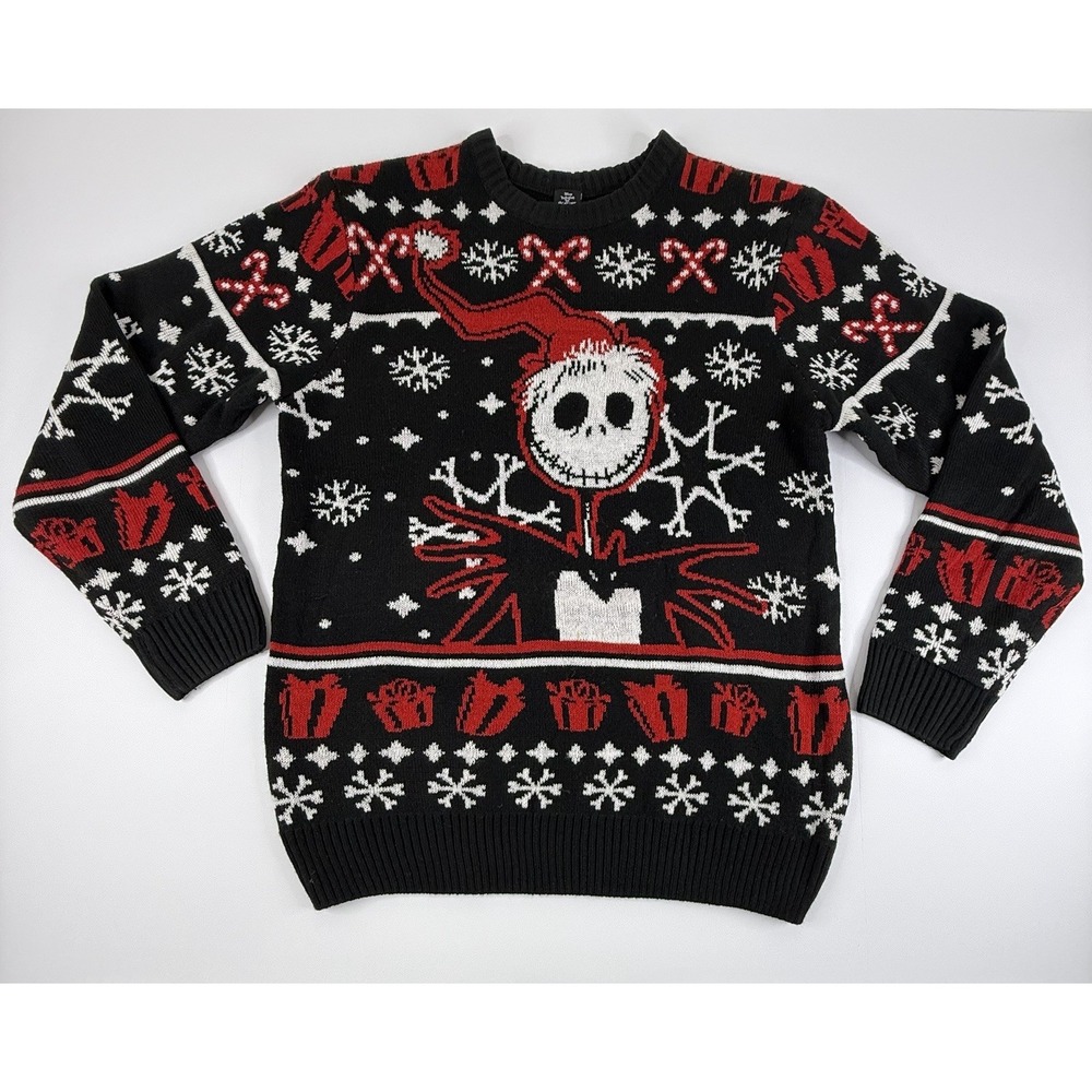 Disney Nightmare Before Christmas Jack Skellington Ugly Christmas Sweater Mens L